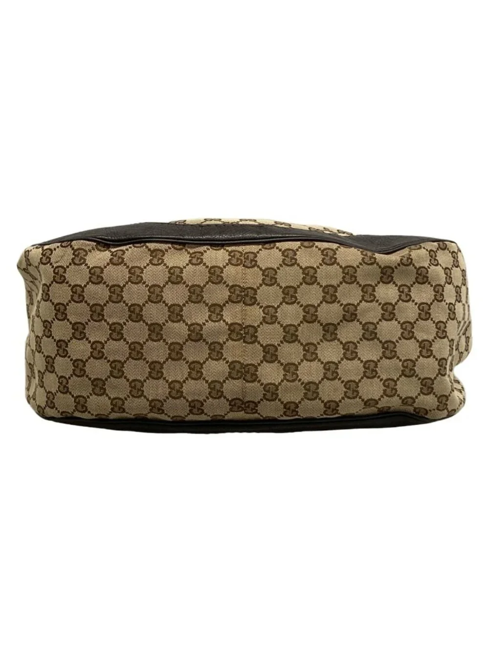 Gucci Tote Bag GG Pattern Charlotte Beige Dark Brown Leather
